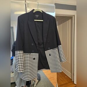 Tahari Houndstooth Colorblock Blazer